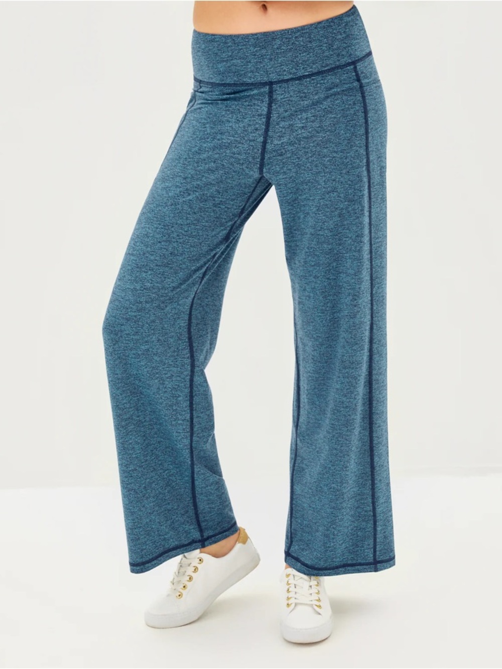 Wide-Leg Blue Heather Lounge Pants